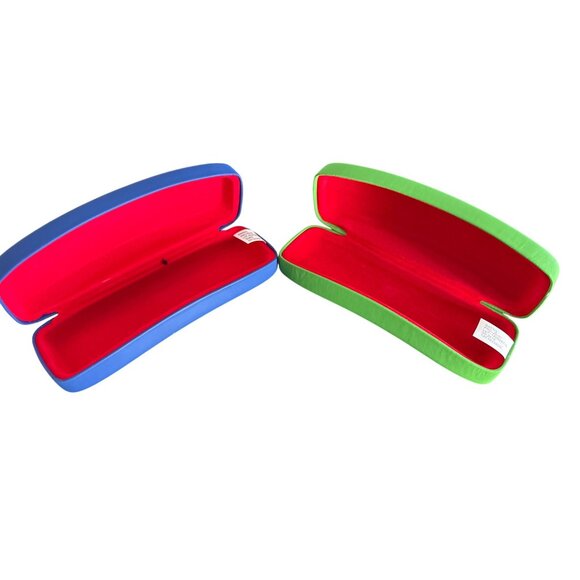 Ray-Ban Green & Blue Soft Eyeglass Cases With Red Velvet Interior - Picture 3 of 7